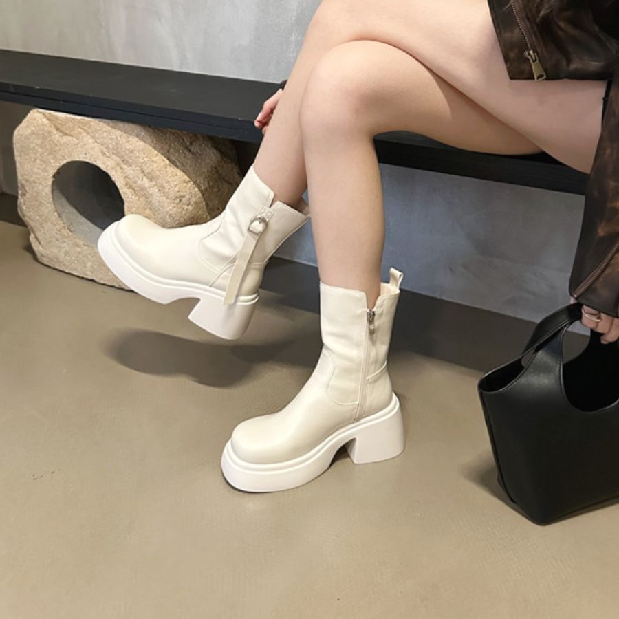 Giày Boots Nữ TGG A863-6 Màu Đen Da Pu Size 36