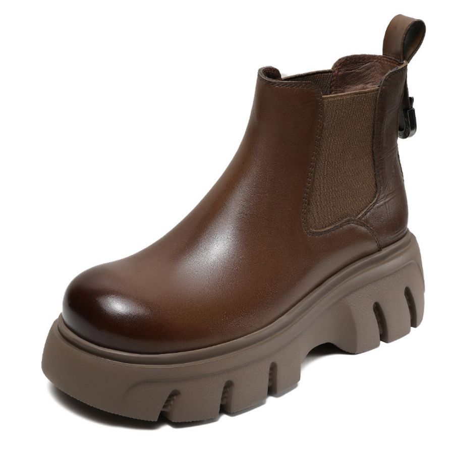 Giày Boots Nữ TGG 37532 Màu Nâu Da Mềm Size 37