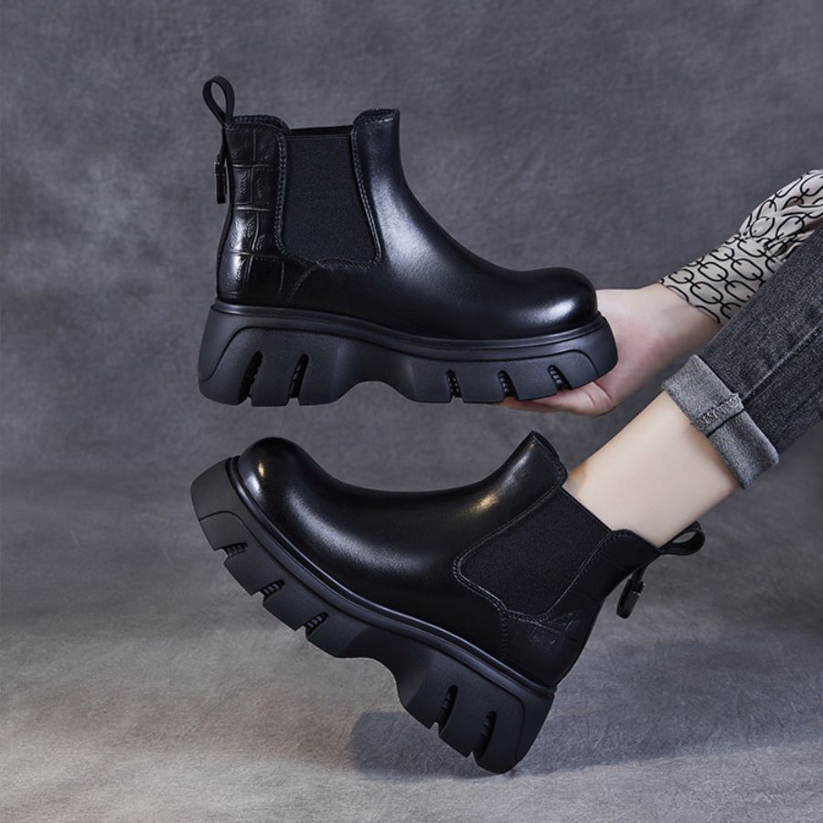 Giày Boots Nữ TGG 37532 Màu Nâu Da Mềm Size 37