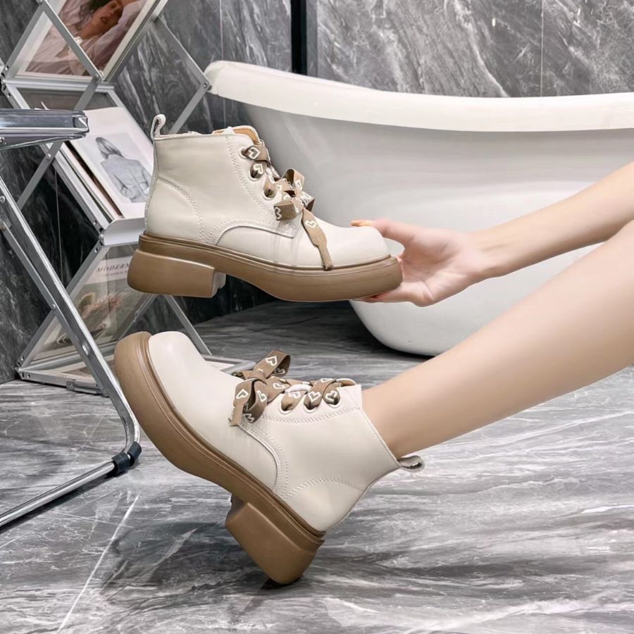 Giày Boots Nữ TGG 11370 Màu Trắng Da Pu Size 36
