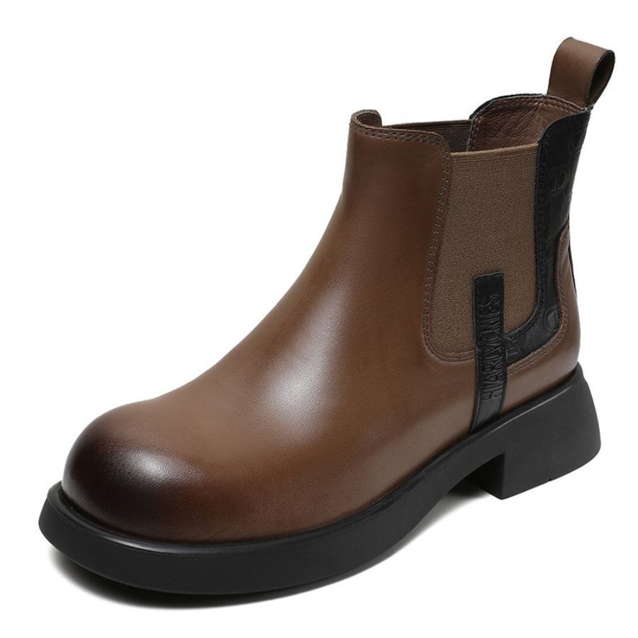 Giày Boots Nữ TGG 37535 Màu Nâu Da Trơn Size 39