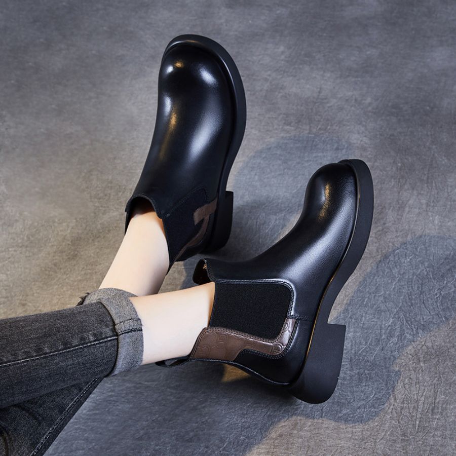 Giày Boots Nữ TGG 37535 Màu Nâu Da Trơn Size 39