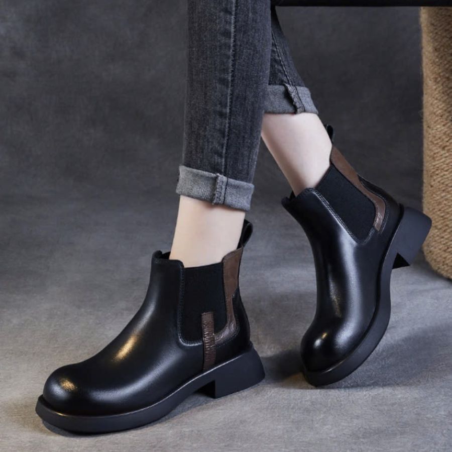 Giày Boots Nữ TGG 37535 Màu Nâu Da Trơn Size 39