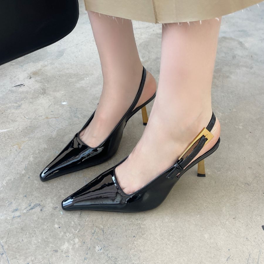 Giày Slingback Nữ TGG M8988-1 Màu Trắng Da Mềm Size 37