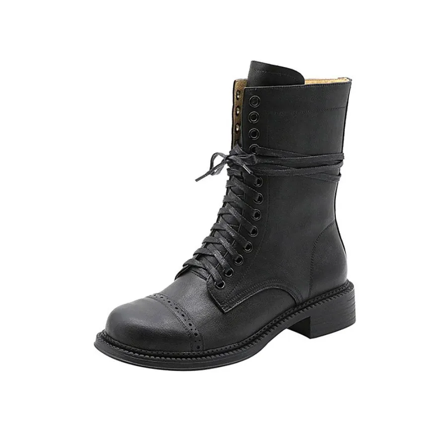 Giày Boots Nữ TGG SW6653 Màu Đen Da PU Size 36