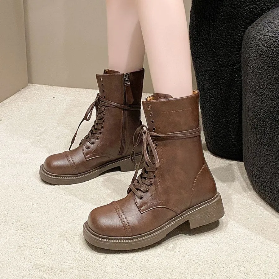 Giày Boots Nữ TGG SW6653 Màu Đen Da PU Size 36