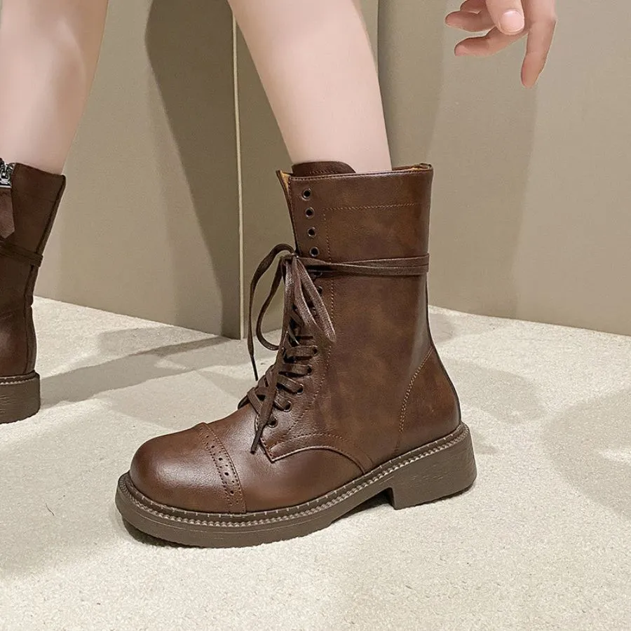 Giày Boots Nữ TGG SW6653 Màu Đen Da PU Size 36