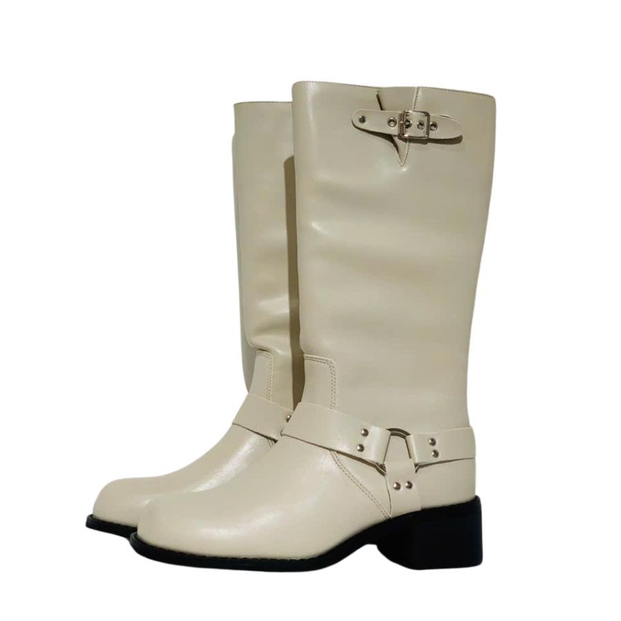 Giày Boots Nữ TGG SW8-802 Màu Trắng Da Mềm Size 36