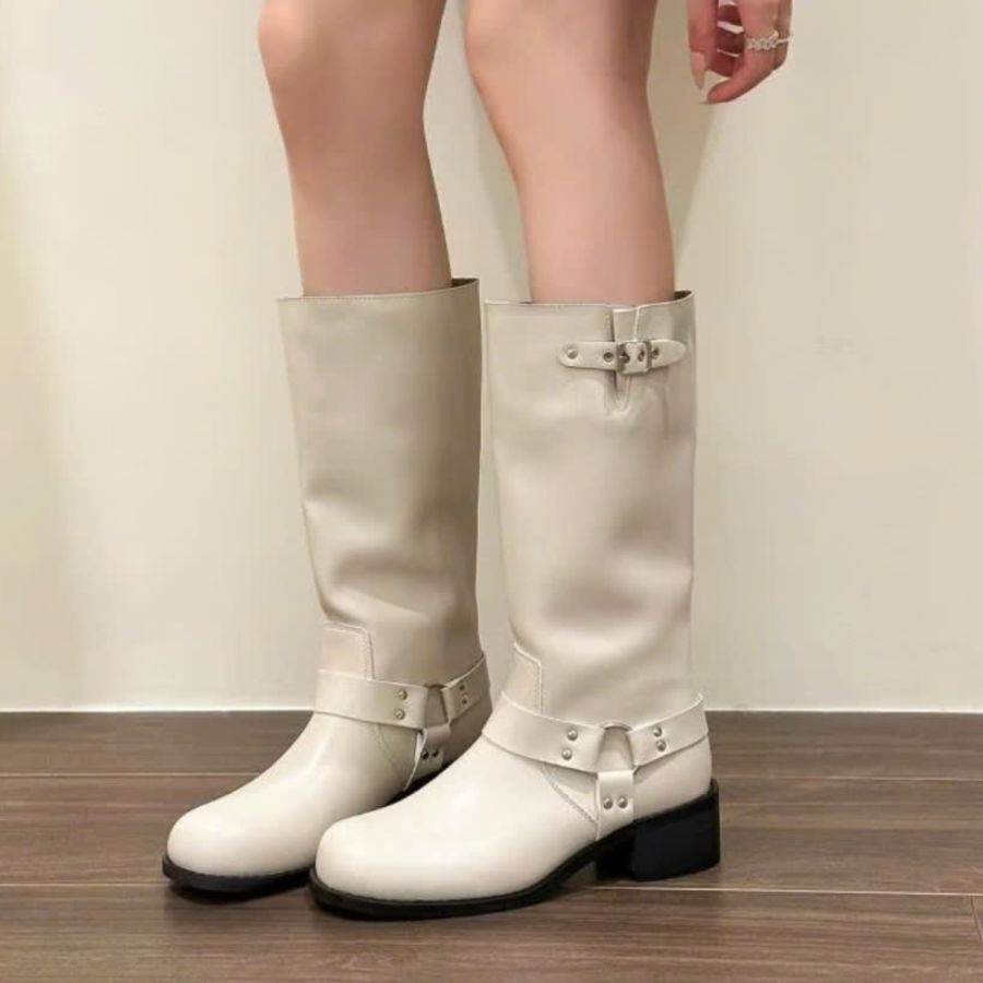 Giày Boots Nữ TGG SW8-802 Màu Trắng Da Mềm Size 36