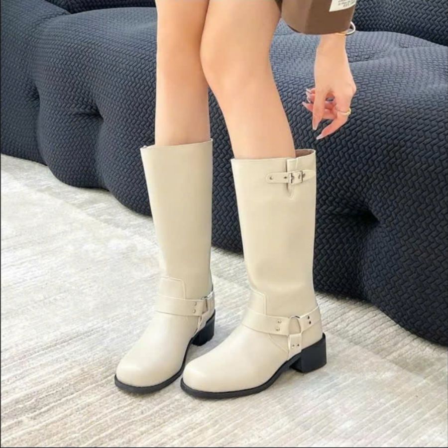 Giày Boots Nữ TGG SW8-802 Màu Trắng Da Mềm Size 36