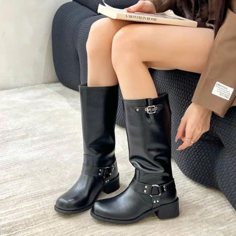 Giày Boots Nữ TGG SW8-802 Màu Trắng Da Mềm Size 36