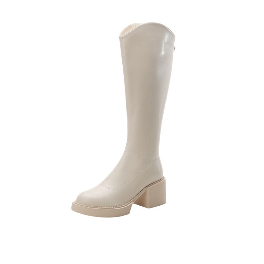 Giày Boots Cổ Vừa Nữ TGG SW1666 Màu Trắng Da Trơn Size 36