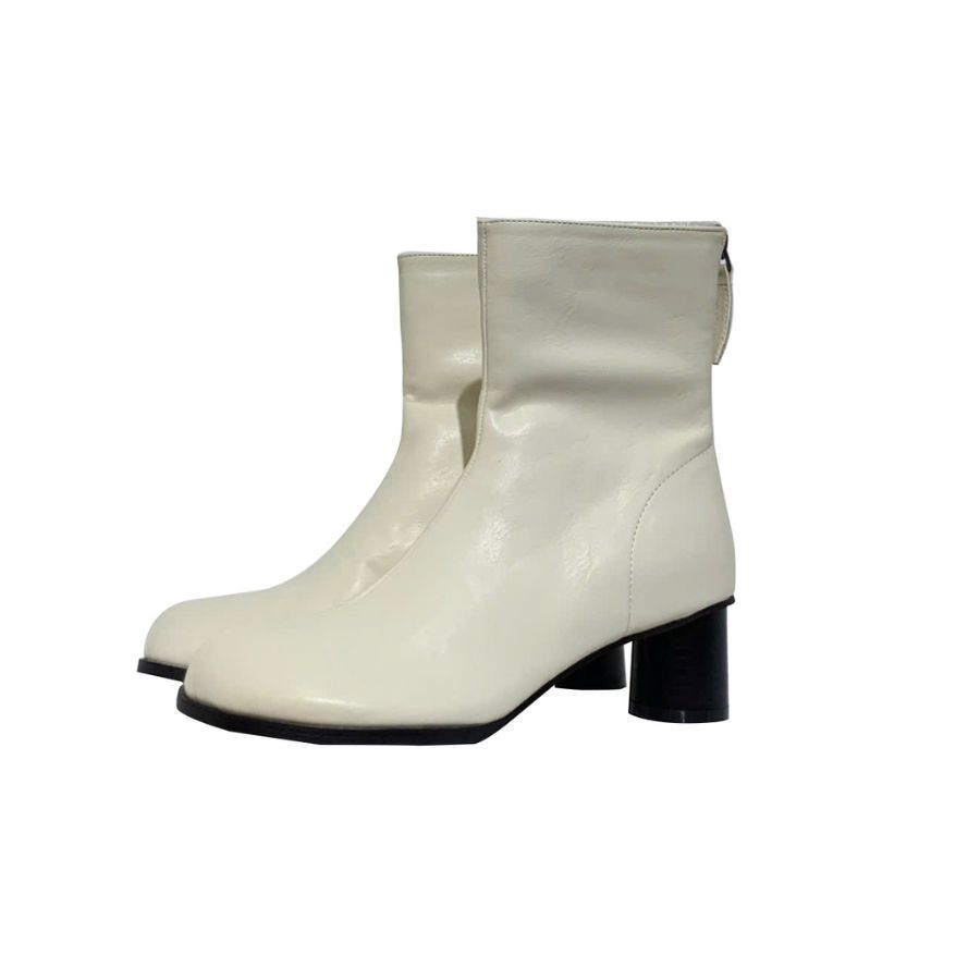 Giày Boots Cổ Thấp Nữ TGG SW6655 Màu Đen Da Trơn Size 38