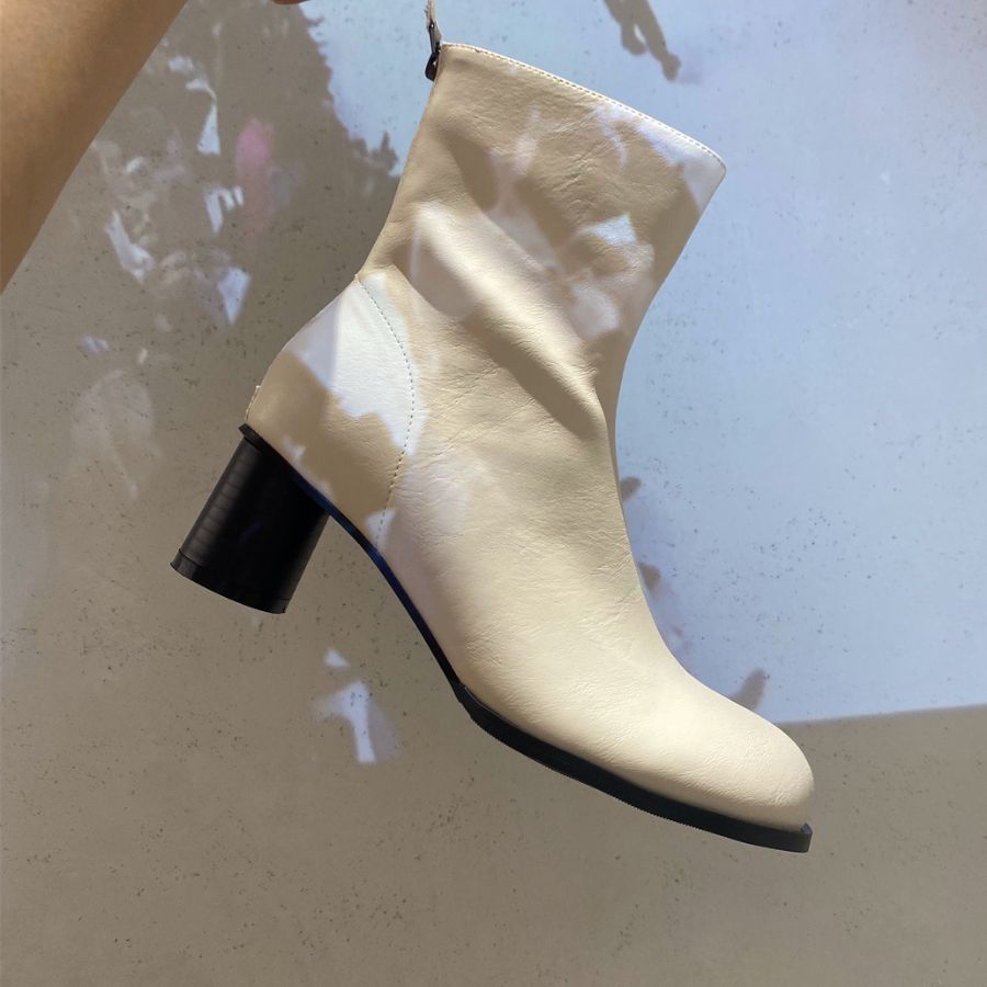 Giày Boots Cổ Thấp Nữ TGG SW6655 Màu Đen Da Trơn Size 38