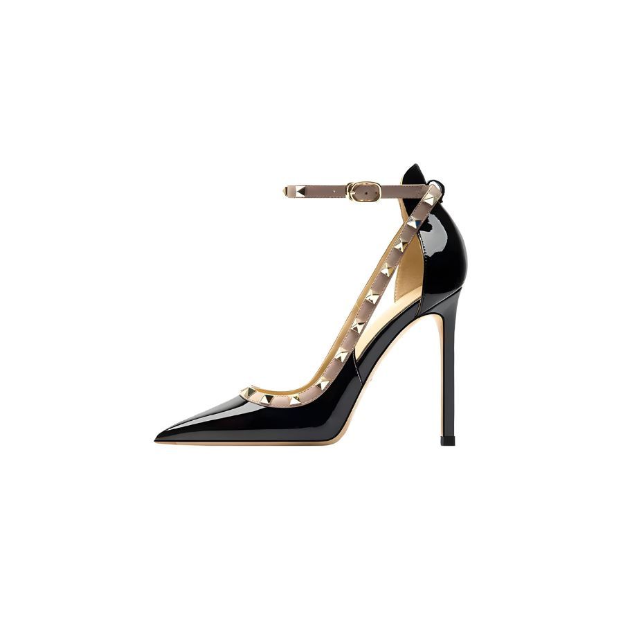 Giày Cao Gót Nữ TGG P015 Màu Xám Kem Da Trơn Size 36