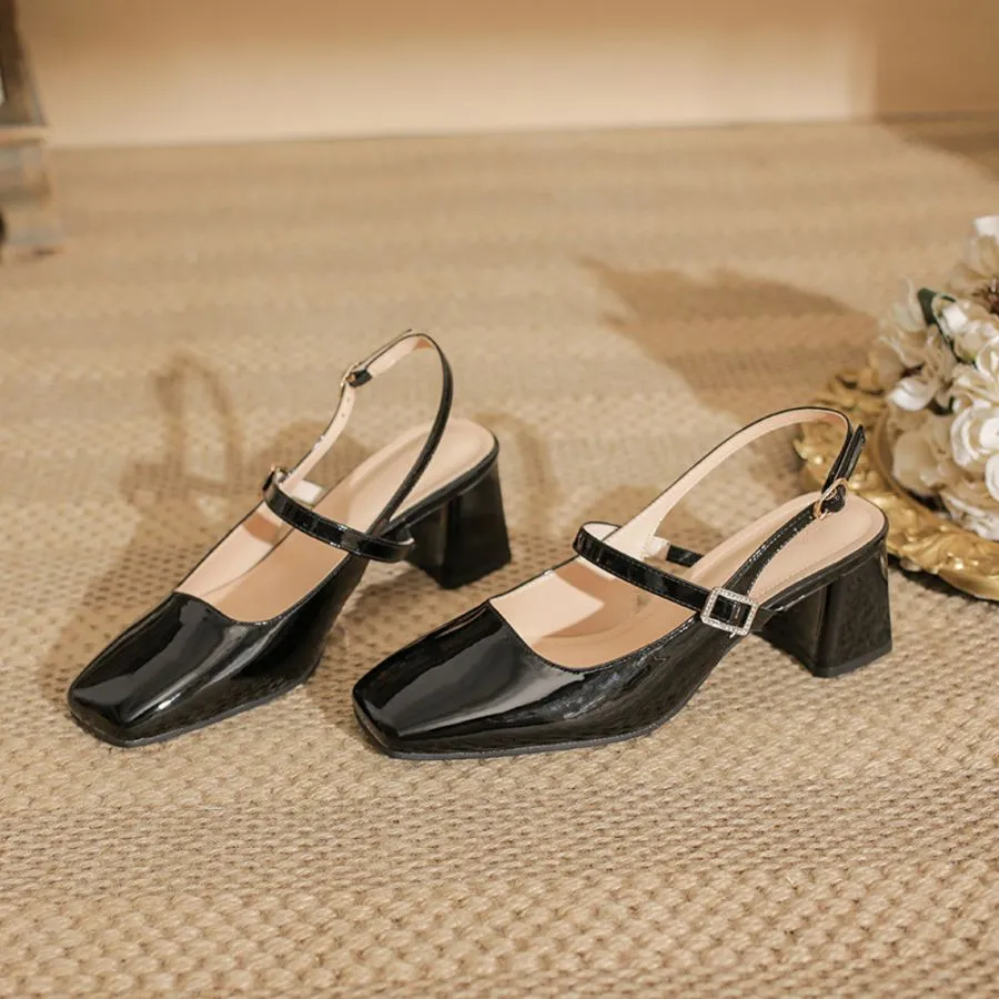 Giày Hở Gót Nữ TGG 3370-C2 Màu Trắng Da Bóng Size 38