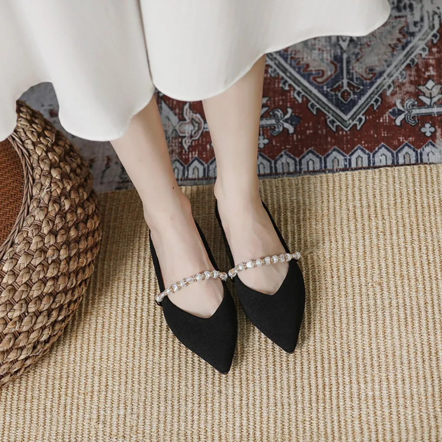 Giày Búp Bê Nữ TGG 373-1 Màu Kaki Vải Viscose Size 36