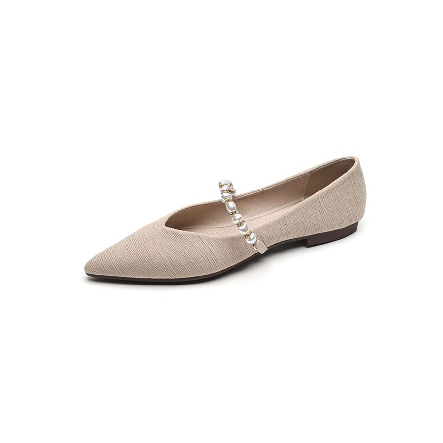 Giày Búp Bê Nữ TGG 373-1 Màu Kaki Vải Viscose Size 36