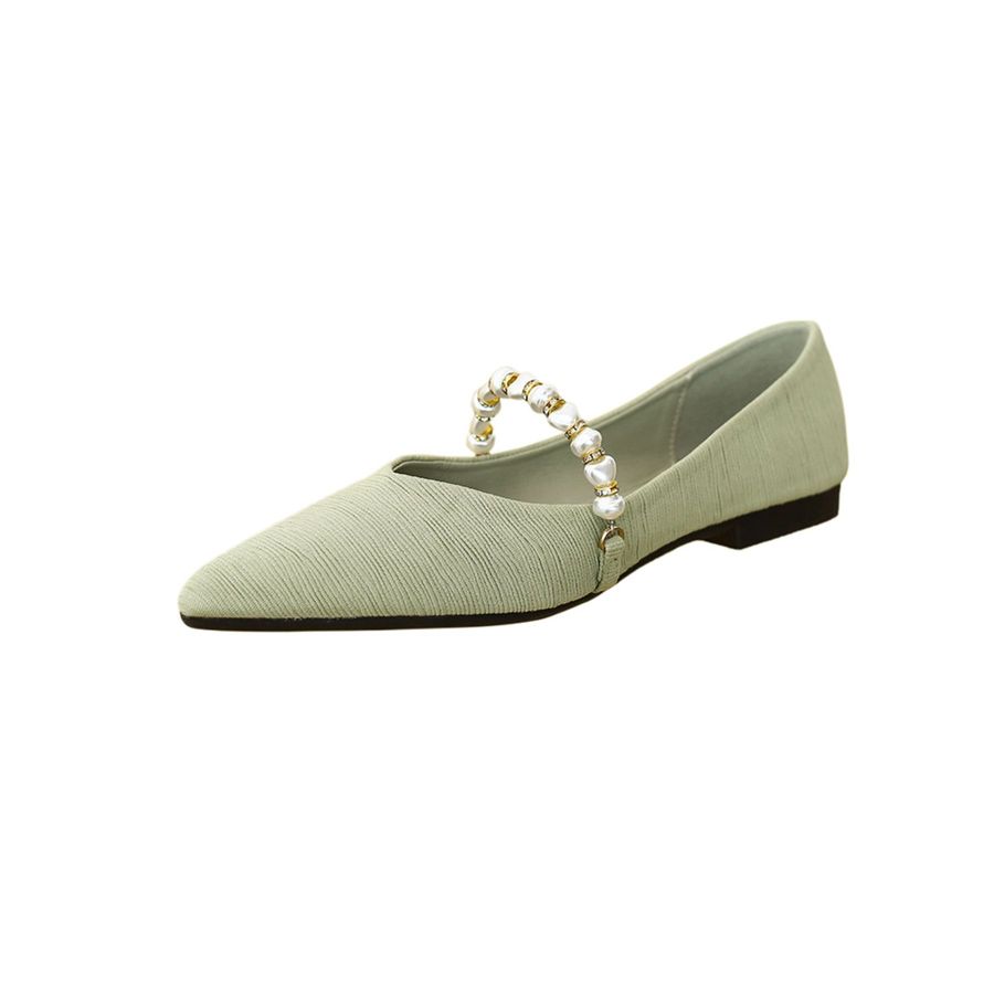 Giày Búp Bê Nữ TGG 373-1 Màu Kaki Vải Viscose Size 36