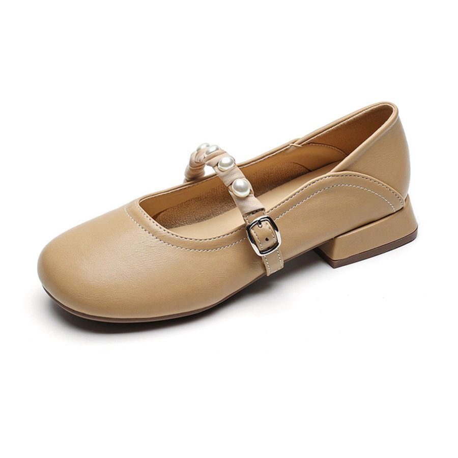 Giày Búp Bê Nữ TGG 601-6 Màu Nâu Da Mềm Size 37