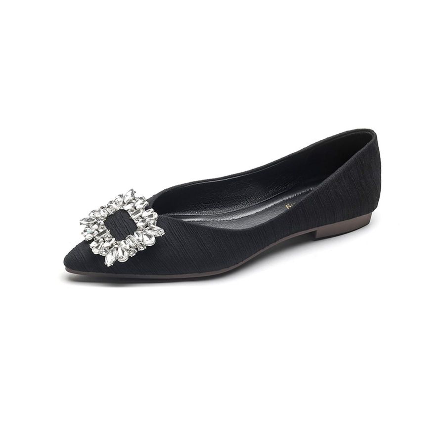 Giày Búp Bê Nữ TGG 889-1 Màu Đen Vải Viscose Size 36