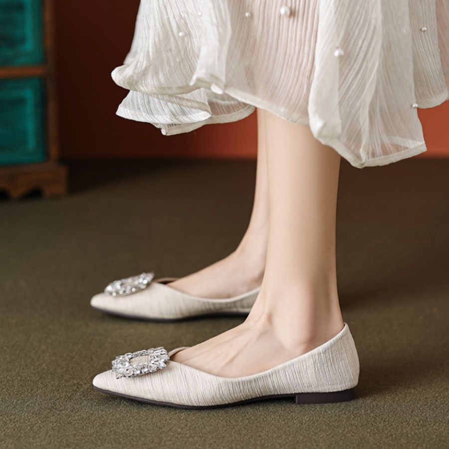 Giày Búp Bê Nữ TGG 889-1 Màu Hồng Vải Viscose Size 36