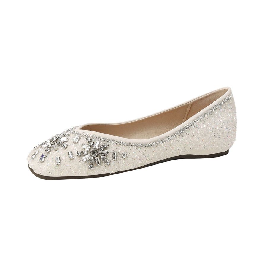 Giày Búp Bê Nữ TGG 5933-11V Màu Trắng Da Mềm Size 38