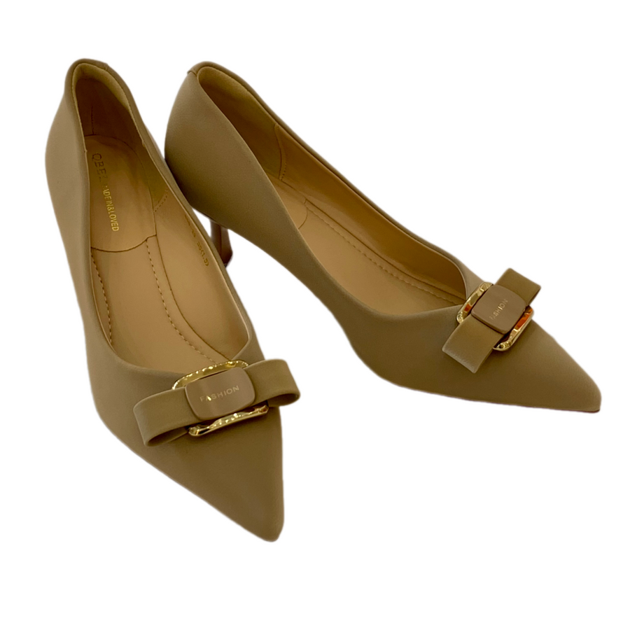 Giày Cao Gót Nữ TGG 668-29 Màu Đen Da Lụa Size 35