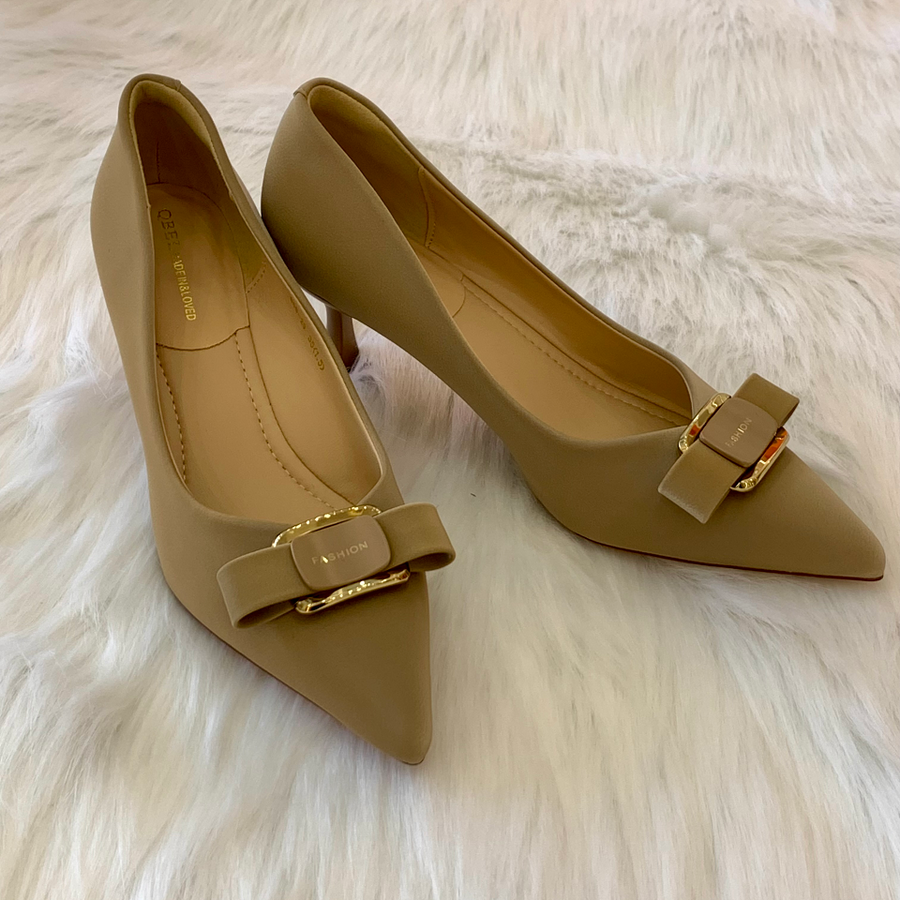 Giày Cao Gót Nữ TGG 668-29 Màu Đen Da Lụa Size 36