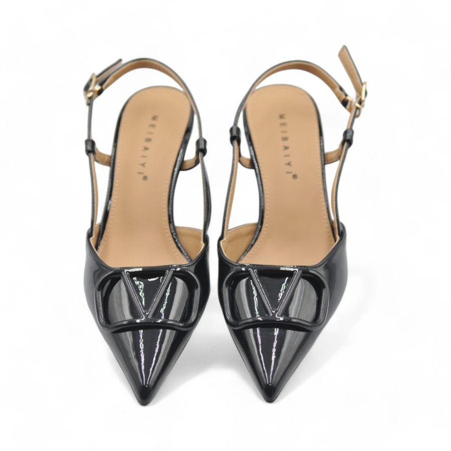 Giày Cao Gót Nữ TGG 760-1 Da Bóng Màu Nude Size 38