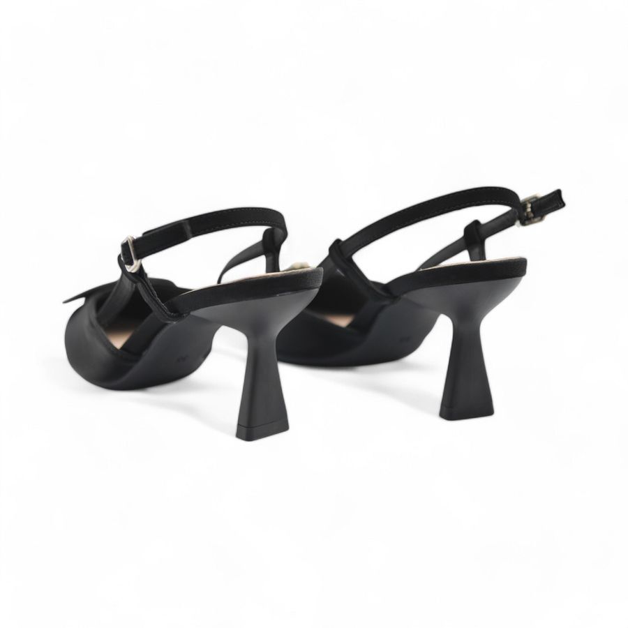Giày Cao Gót Nữ TGG 869-2 Da Lụa Màu Đen Size 36