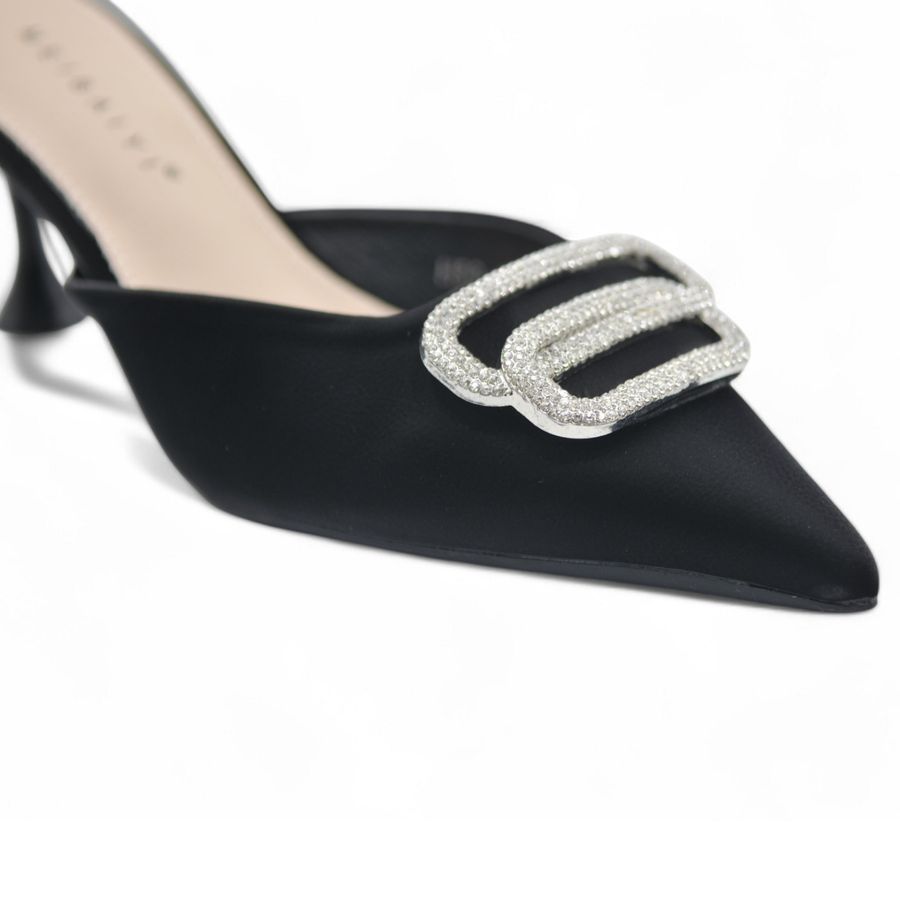 Giày Cao Gót Nữ TGG H88-40 Da Lụa Màu Đen Size 36