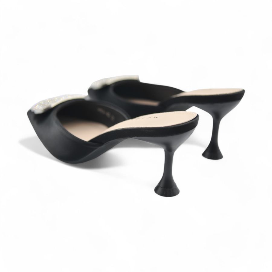 Giày Cao Gót Nữ TGG H88-40 Da Lụa Màu Đen Size 36