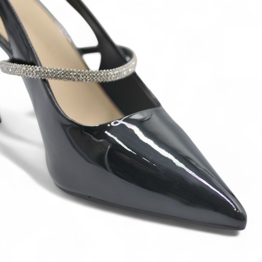 Giày Cao Gót Nữ TGG W5326 Màu Đen Da Bóng Size 36