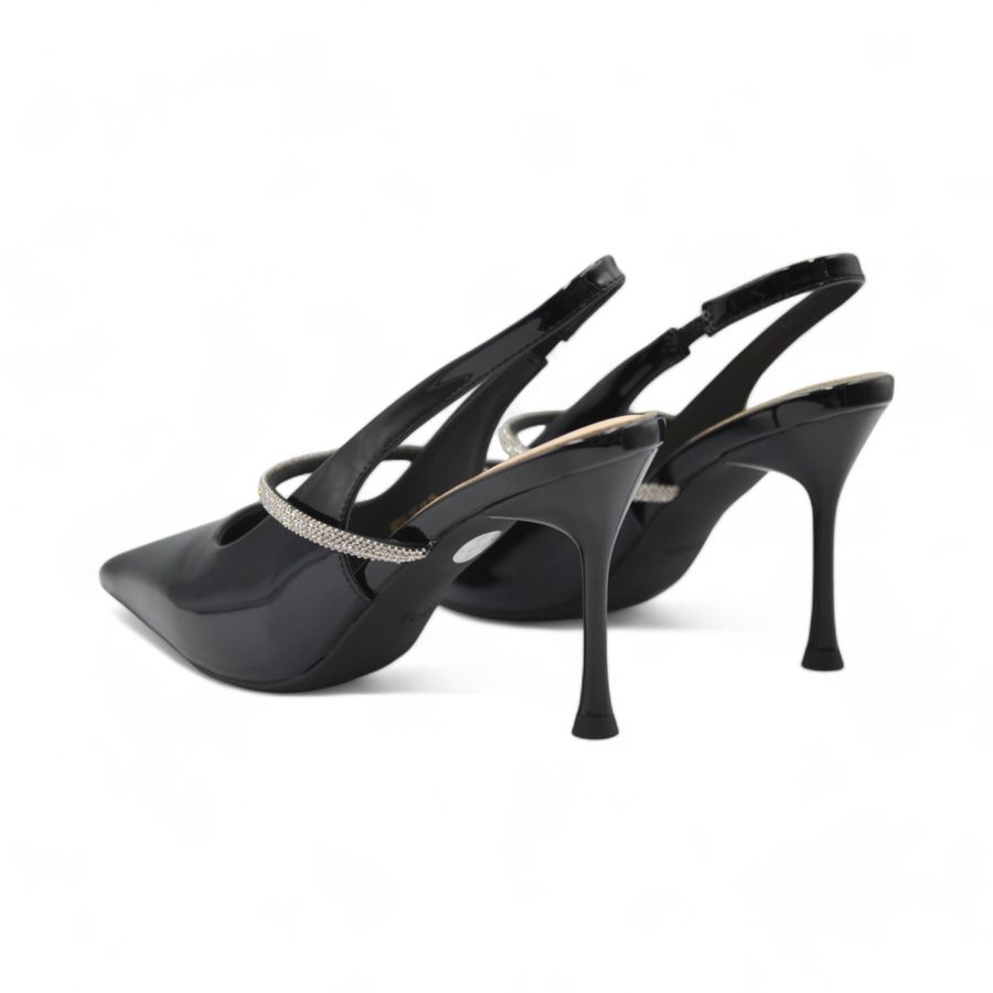 Giày Cao Gót Nữ TGG W5326 Màu Đen Da Bóng Size 36