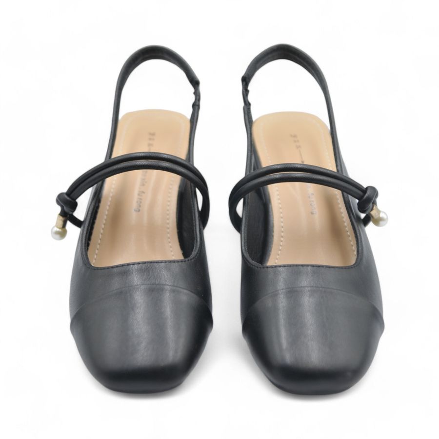 Giày hở gót TGG 99-8 Da Lì Màu Đen Size 35