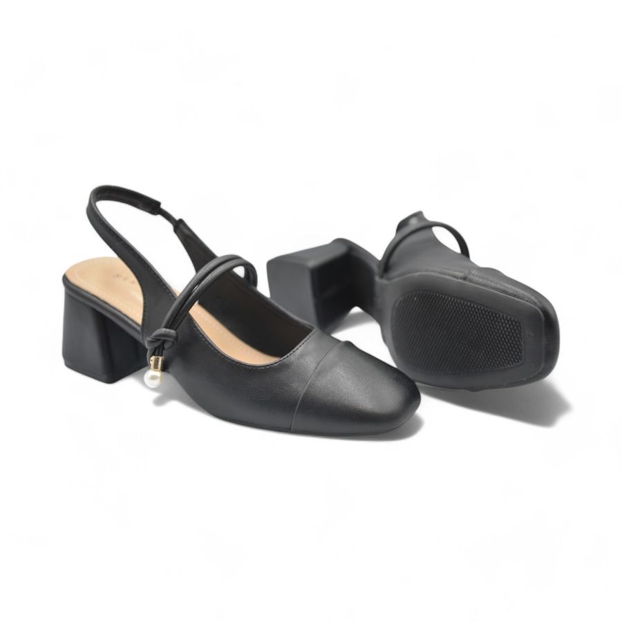 Giày hở gót TGG 99-8 Da Lì Màu Đen Size 35