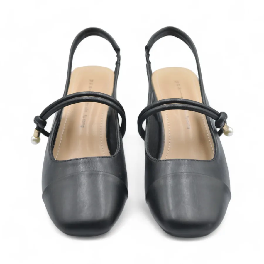 Giày hở gót TGG 99-8 Da Lì Màu Đen Size 36