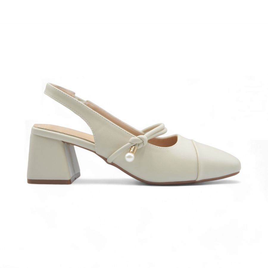 Giày hở gót TGG 99-8 Da Lì Màu Trắng Sữa Size 36