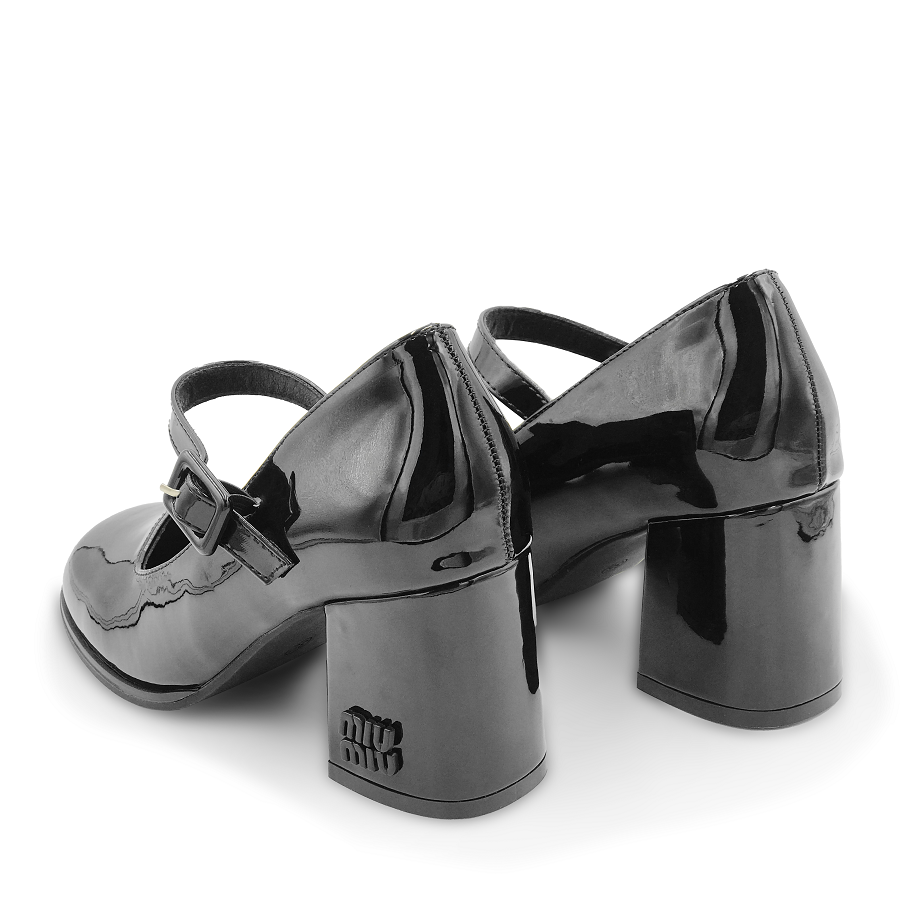 Giày Mary Jane Nữ TGG 1988-A69 Màu Đen Da Bóng Size 38