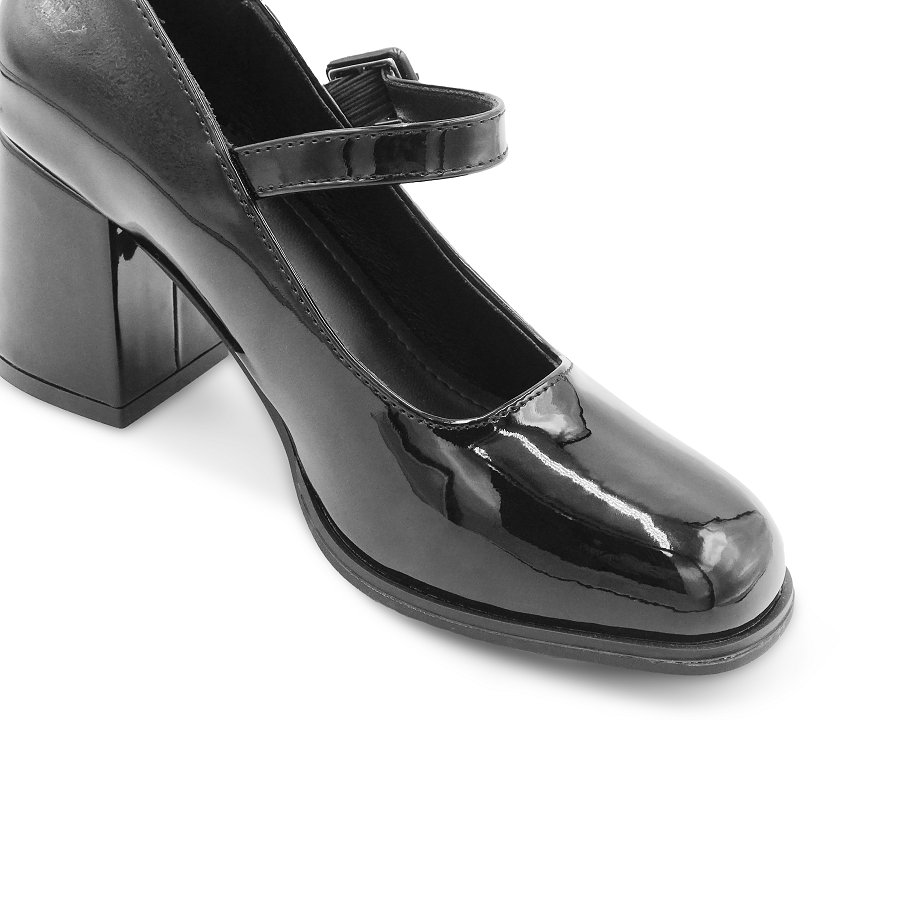 Giày Mary Jane Nữ TGG 1988-A69 Màu Đen Da Bóng Size 38