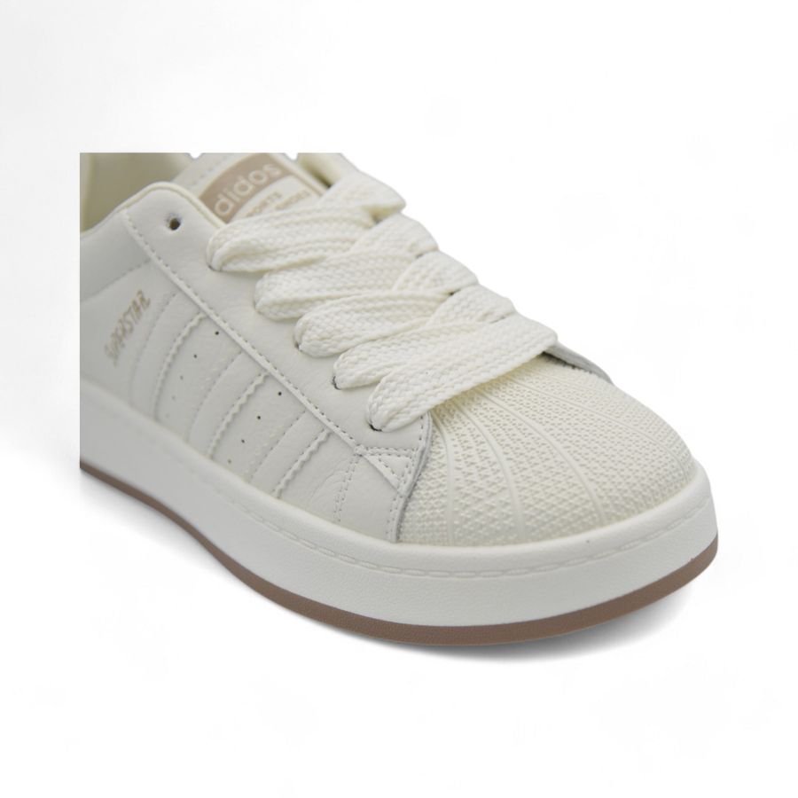 Giày thể thao nữ TGG Q009 Superstar Da Màu Trắng Size 39