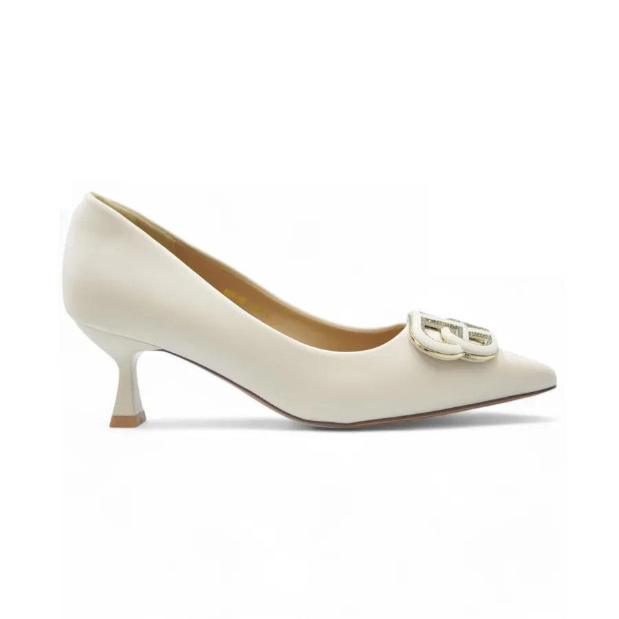 Giày Cao Gót TGG 668-35 Màu Trắng Da Lụa Size 36