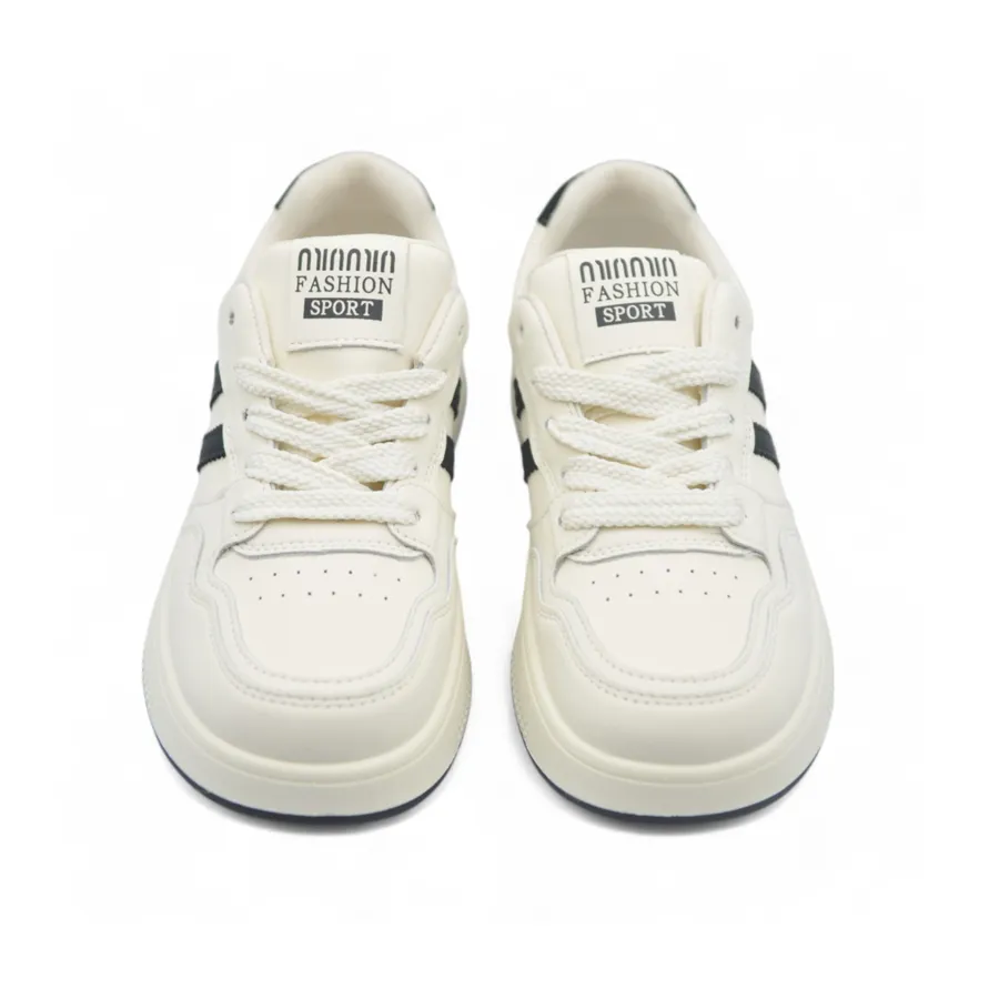 Giày Thể Thao TGG 635 Trắng Phối Đen Da Mềm Size 36
