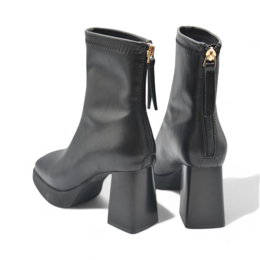 Boots Cao Gót Cổ Thấp Nữ TGG W5872 Da Mềm Màu Đen Size 35