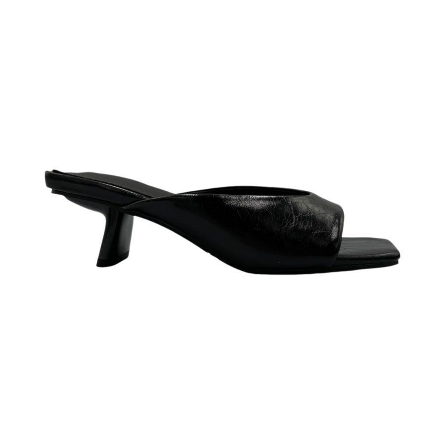 Dép Cao Gót Nữ TGG C3199-2 Màu Đen Da Trơn Size 36