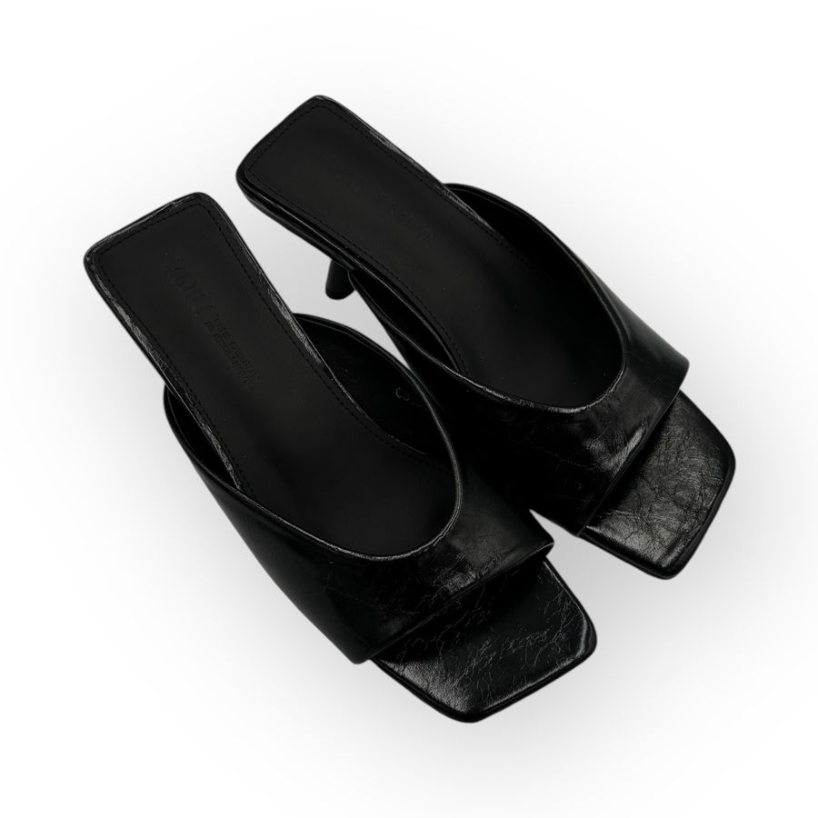 Dép Cao Gót Nữ TGG C3199-2 Màu Đen Da Trơn Size 36
