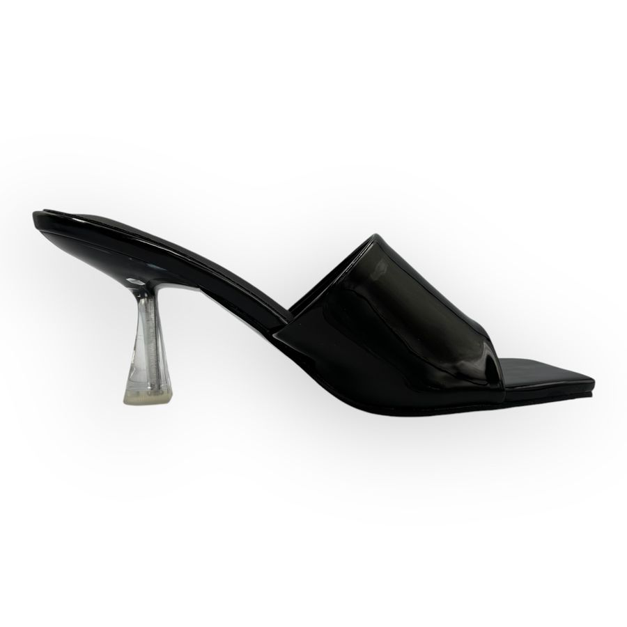 Dép Cao Gót Nữ TGG ST6-619 Màu Đen Da Bóng Size 36