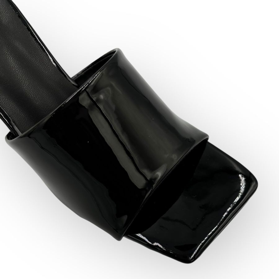 Dép Cao Gót Nữ TGG ST6-619 Màu Đen Da Bóng Size 39