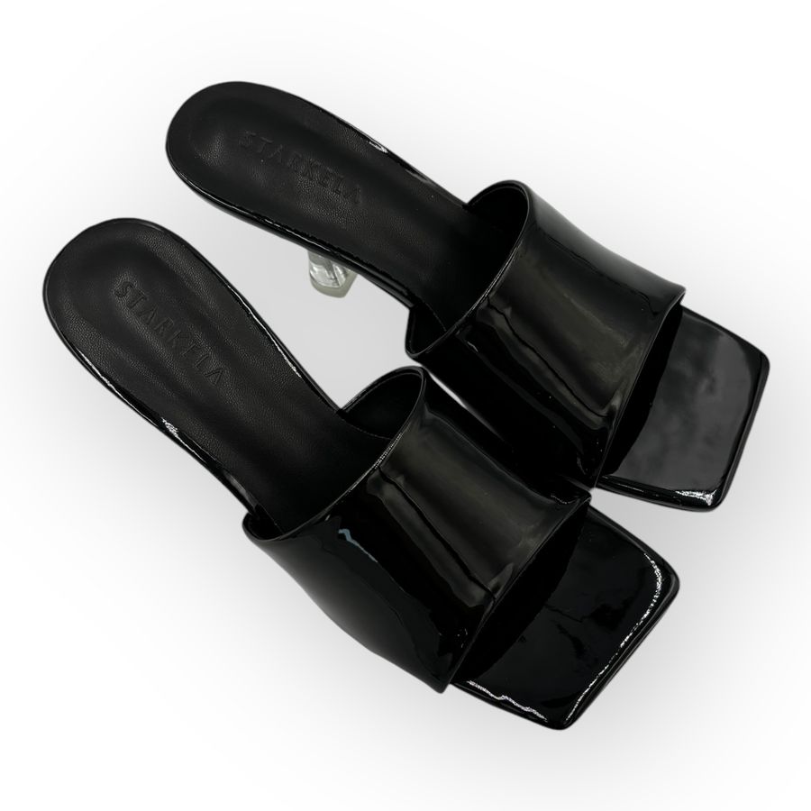 Dép Cao Gót Nữ TGG ST6-619 Màu Đen Da Bóng Size 39